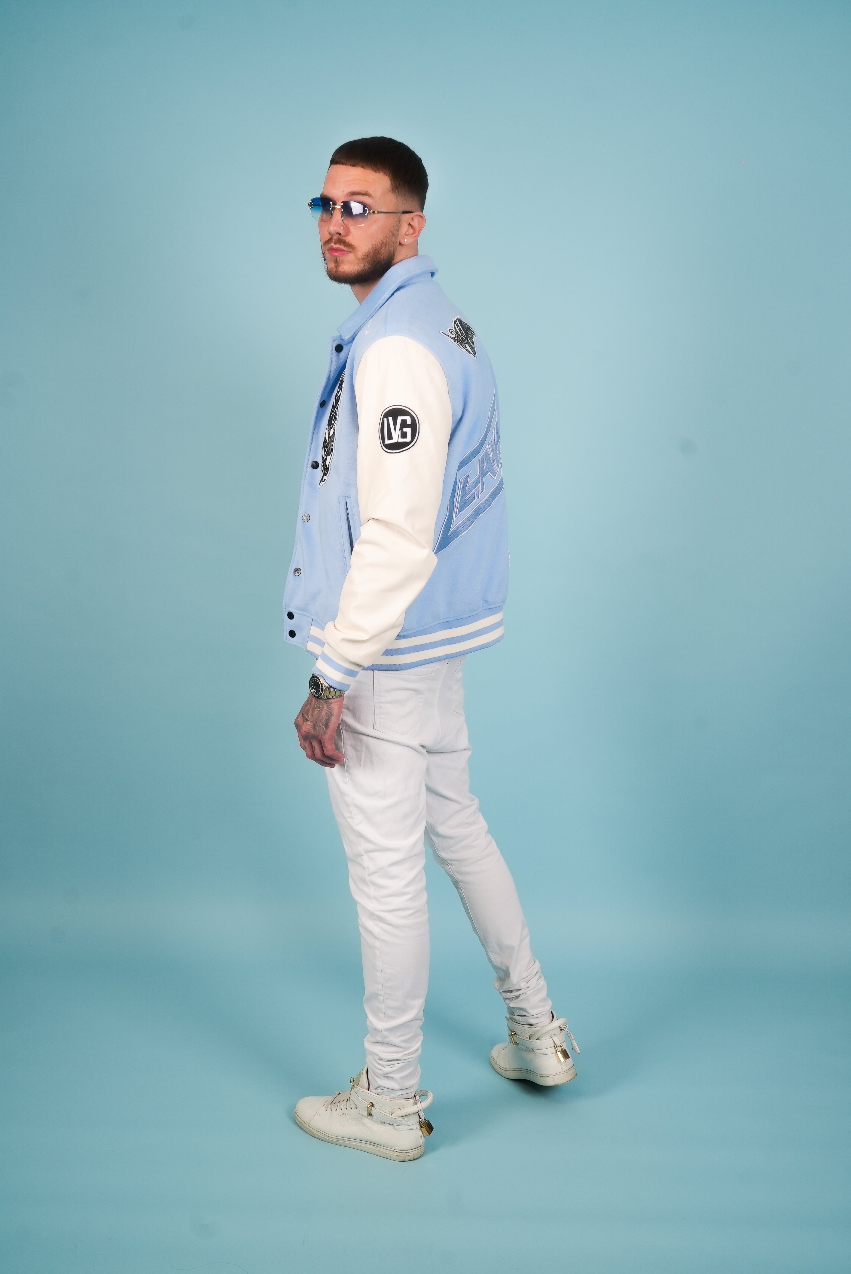 Lightweight Aqua Blue Varsity